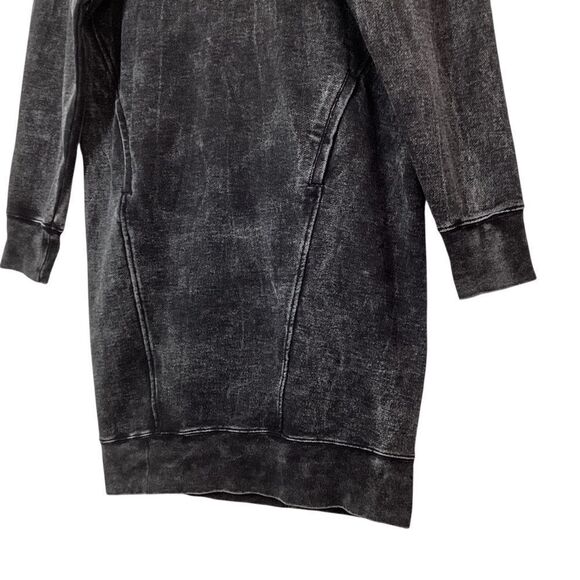Helmut Lang Acid Wash Sweatshirt Dress – Size S – Gray Grunge / Faded Black Y2K - Picture 5 of 9